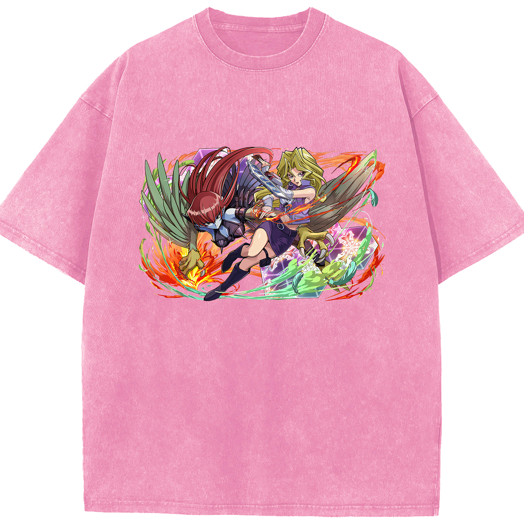 （画像用） 遊☆戯☆王 Yu-Gi-Oh! 綿100% ヴィンテージ風 半袖Tシャツ（フロントプリント）
